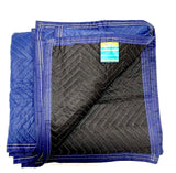 12 Premium Economy Moving Blankets - 80" Long x 72 Wide - 35lb/Dozen - Front Blue and Back Black