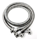 2-Pack Premium Stainless Steel Washing Machine Hoses - 4 FT No-Lead Burst Proof Red and Blue Lined Water Inlet Supply Lines - Universal Connection - 10 Year Warranty