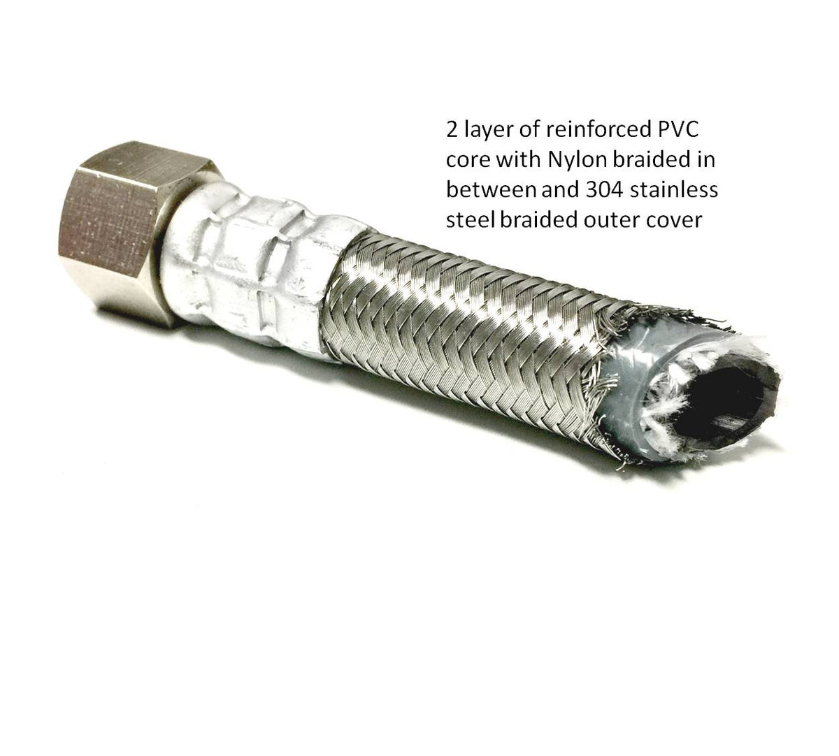 Kelaro 8ft Stainless Steel Braided Dishwasher Hose Kit – Burst Proof, 3/8” Compression Connections, Includes Adapters, Lead-Free, CSA Certified