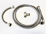 Shark Industrial Steam Dryer Installation Kit - 6FT Stainless Steel Braided Hose with 3/4" FHT 90 Degree Elbow and 1FT Inlet Hose 3/4" FHT with Y-adapter