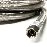 Case Qty - 18 x 15FT (180 inch) Stainless Steel Braided Ice Maker Hose with 1/4" Compression by 1/4" Compression Connection