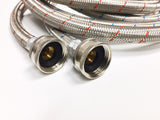 10 x 2-Pack Premium Stainless Steel Washing Machine Hoses - 6 FT No-Lead Burst Proof Red and Blue Lined  - Universal Connection - 10 Year Warranty