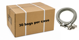 Case qty - 30 x 2pk Premium Stainless Steel Washing Machine Hoses - 4 FT No-Lead Burst Proof Inlet Supply Lines - 90 Degree Elbow Connection - 10 Year Warranty