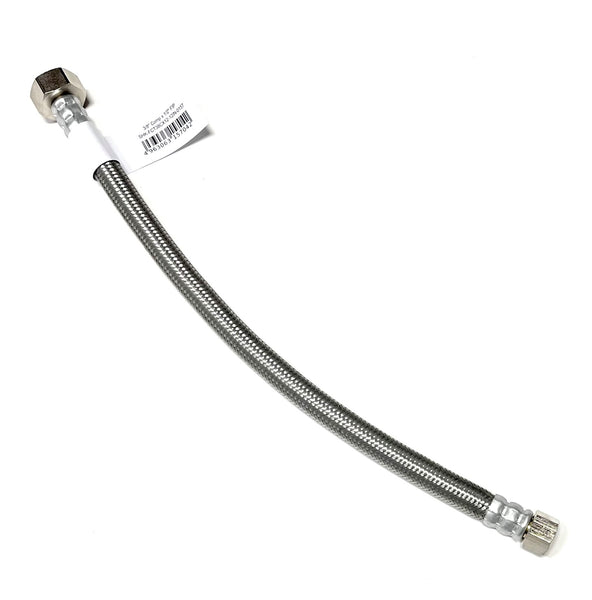 12 In Faucet Water Supply Connector Line Braided Stainless Steel, Faucet Supply Line - 3/8 Female Compression Thread x 1/2 Female Iron Pipe Thread