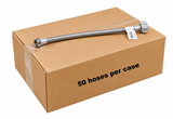 CASE QTY - 50 x 12 in Stainless Steel Braided Toilet Supply Line - 1/2" Female Iron Pipe Thread x 7/8 Female Ballcock Thread
