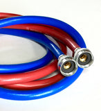 Case QTY - 22 x 2pk Premium PVC and Inside Nylon Brainded Washing Machine Hoses - 6 FT No-Lead Burst Proof Red and Blue Colored Water Inlet Supply Lines - Universal Connection - 10 Year Warranty