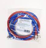 Case QTY - 22 x 2pk Premium PVC and Inside Nylon Brainded Washing Machine Hoses - 6 FT No-Lead Burst Proof Red and Blue Colored Water Inlet Supply Lines - Universal Connection - 10 Year Warranty