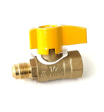 Straight Brass Gas Ball Valve – Flare x FIP Quarter-Turn Shutoff Valve, UL Listed (5 sizes)