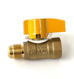 Straight Brass Gas Ball Valve – Flare x FIP Quarter-Turn Shutoff Valve, UL Listed (5 sizes)