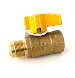Straight Brass Gas Ball Valve – Flare x FIP Quarter-Turn Shutoff Valve, UL Listed (5 sizes)