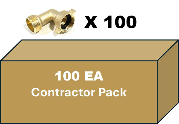 100pack Solid brass lead-free 90 degree garden hose elbow with rubber washer 3/4" FHT x 3/4" MHT