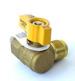 Angle Gas Brass Ball Valve with FIP x Flare Female, 1/4-Turn Handle (3 sizes)