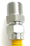3/8” OD Stainless Steel Corrugated Gas Connector – Yellow Epoxy Coated Flexible Gas Supply Line with 1/2" MIP x 1/2" FIP Fittings for Appliances, Water Heaters, Boilers, Fryers & Stoves (6 lengths)