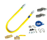 3/4" MIP x 3/4" MIP Commercial Gas Connector Kit with Quick Disconnect, Swivel Fittings & Restraining Cable