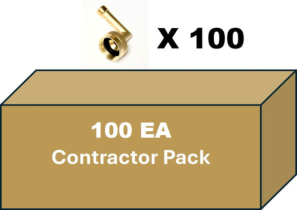 100pack Shark Industrial Premium No-lead brass dishwasher swivel connector elbow fitting 3/8" comp x 3/4" FHT