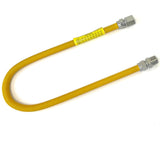 3/8” OD Stainless Steel Corrugated Gas Connector – Yellow Epoxy Coated Flexible Gas Supply Line with 1/2" MIP x 1/2" FIP Fittings for Appliances, Water Heaters, Boilers, Fryers & Stoves (6 lengths)