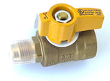 Straight Brass Gas Ball Valve – Flare x FIP Quarter-Turn Shutoff Valve, UL Listed (5 sizes)