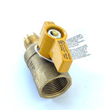 Straight Brass Gas Ball Valve – Flare x FIP Quarter-Turn Shutoff Valve, UL Listed (5 sizes)