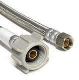 Case QTY - 50 x 12 Inch Toilet Water Supply Connector Line Braided Stainless Steel - 3/8 Female Compression Thread x 7/8 Female Ballcock Thread