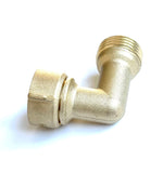 Solid brass lead-free 90 degree garden hose elbow with rubber washer 3/4" FHT x 3/4" MHT