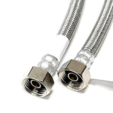 60 Inch Faucet Water Supply Connector Line Braided Stainless Steel, Faucet Supply Line - 3/8 Female Compression Thread x 1/2 Female Iron Pipe Thread