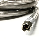 Shark Industrial 25 FT Stainless Steel Braided Ice Maker Hose with 1/4" Comp by 1/4" Comp Connection