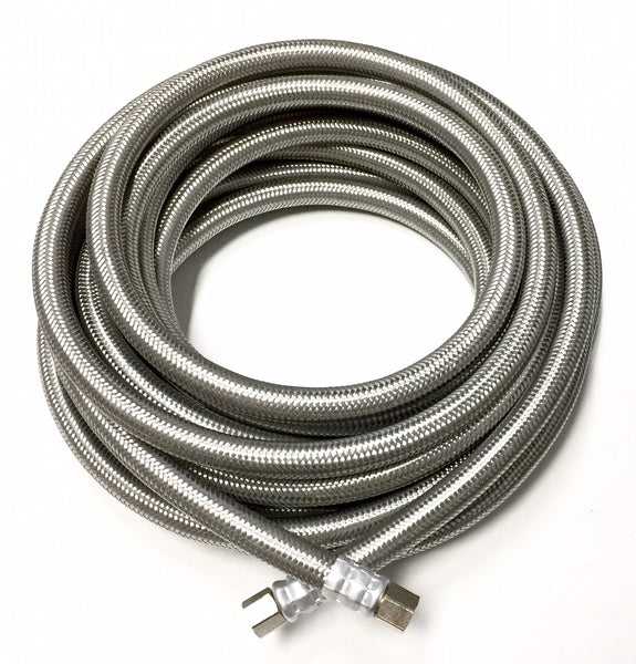 Shark Industrial 25 FT Stainless Steel Braided Ice Maker Hose with 1/4