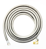 Shark Industrial Premium Stainless Steel Dishwasher Hose - 10 FT No-Lead Burst Proof Water Supply Line 3/8" comp x 3/8" comp with attached 90 degree 3/8" comp x 3/8" MIP elbow - 10 year warranty