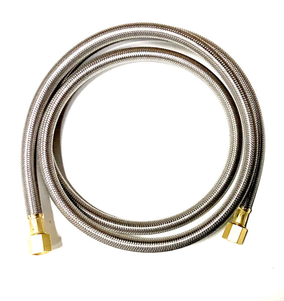 6FT Stainless Steel Braided Propane Hose Extension Assembly with 3/8" Female Flare on Both Ends for Gas Grill, RV Fire Pit