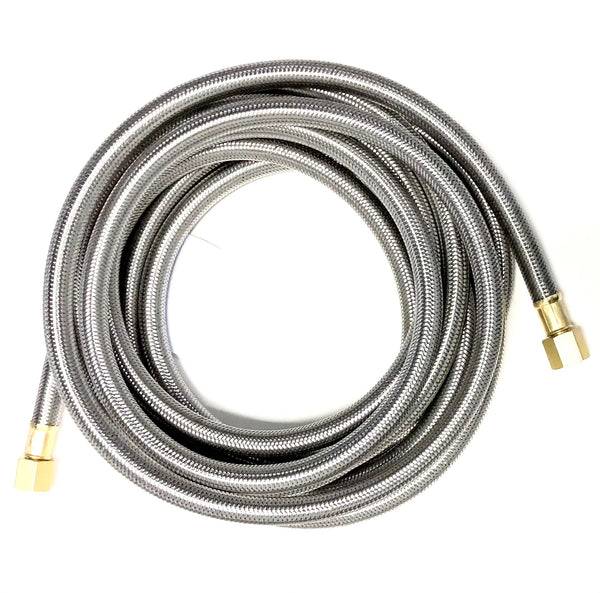 18FT Stainless Steel Braided Propane Hose Extension Assembly with 3/8" Female Flare on Both Ends for Gas Grill, RV Fire Pit